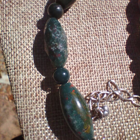 Jay King DTR mine finds moss Agate 925 Sterling Silver necklace 24" - Picture 9 of 14